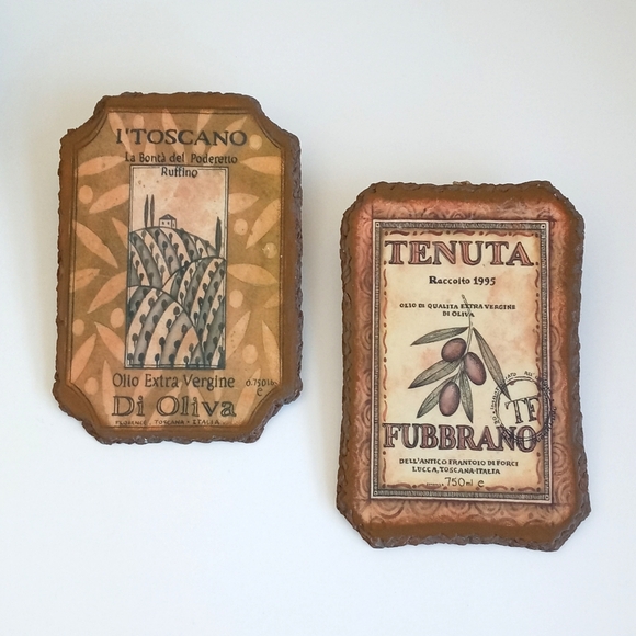 Italian Wall Hanging Plaques L' Toscano & Tenuta Set of 2 - Picture 13 of 16